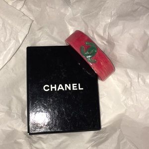 Chanel pink lucite bangle. Authentic